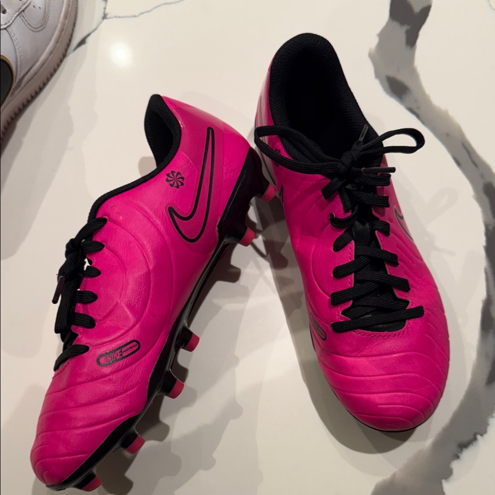 Nike Fuchsia Soccer Shoes with Black Details